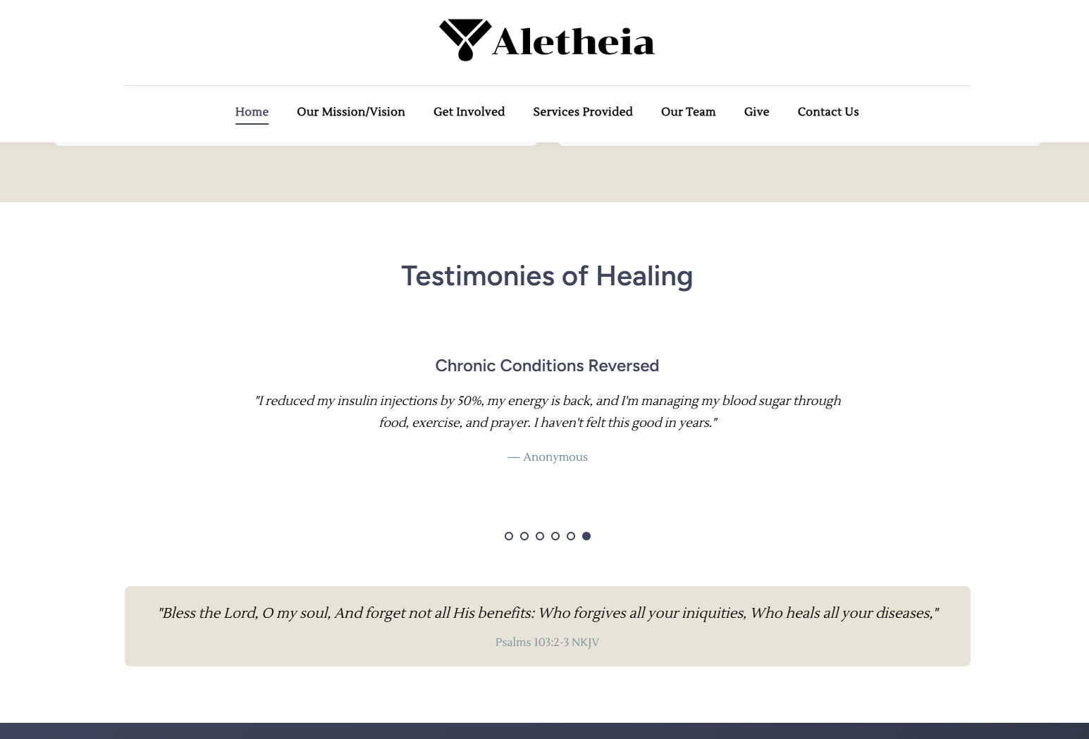 Testimony Carousel section preview